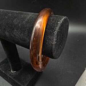Root Beer Lucite Bangle Bracelet Vintage Plastic Costume Jewelry